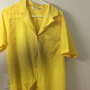 Yellow short sleeve blouse